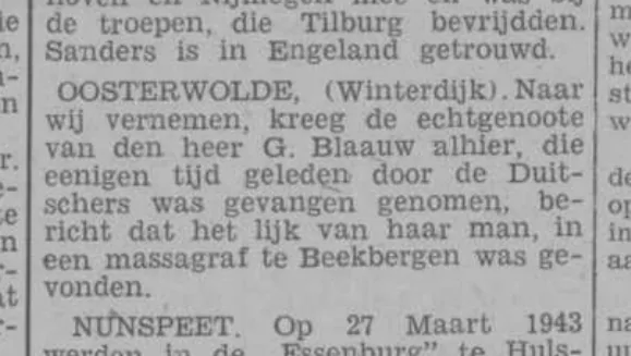 Contemporary Elburger Courant reporting that Gerrit’s body had been located.