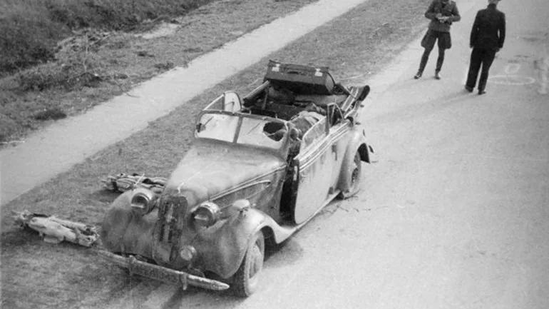 Rauter’s car after the attack